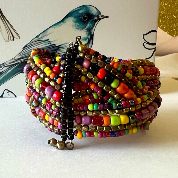 Hand Beaded Cuff Bracelet - Picture 4 of 4